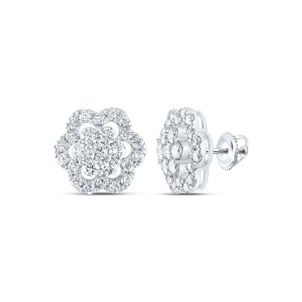 2Ctw-Dia Nk Fashion Flower Earring (3.56 grams)