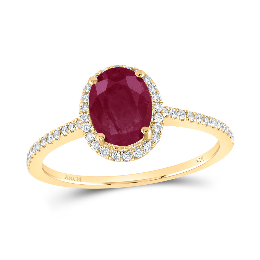 1/5Ctw-Dia Ana M 8X6Mm-Ruby Nat Gem Ring (3.16 grams)