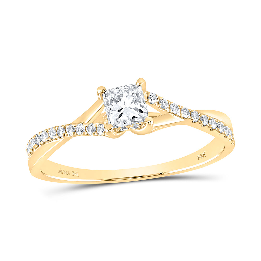 1/2Ctw-Dia Ana M 1/3Ct-Cpr No Halo Engagement Ring (1.75 grams)