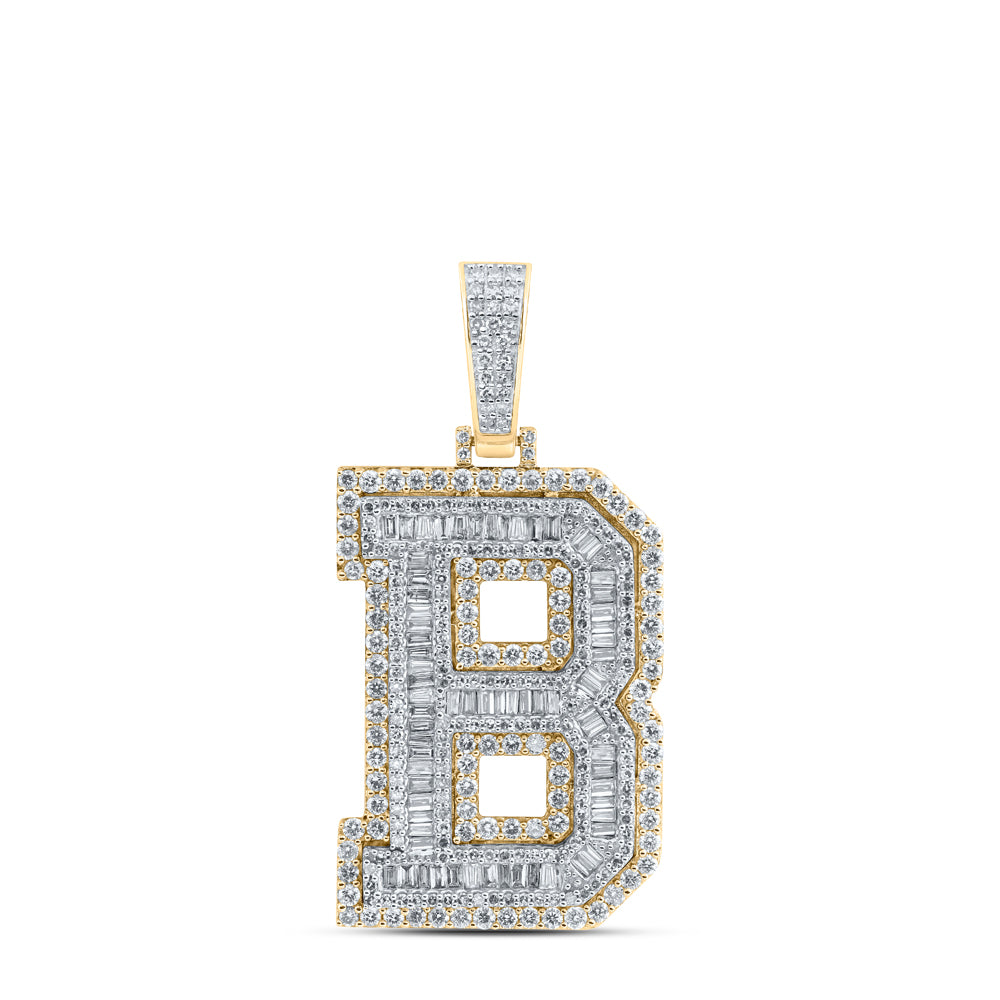 3 1/3Ctw-Dia Nk Mens Initial "B" Pendant (13.53 grams)