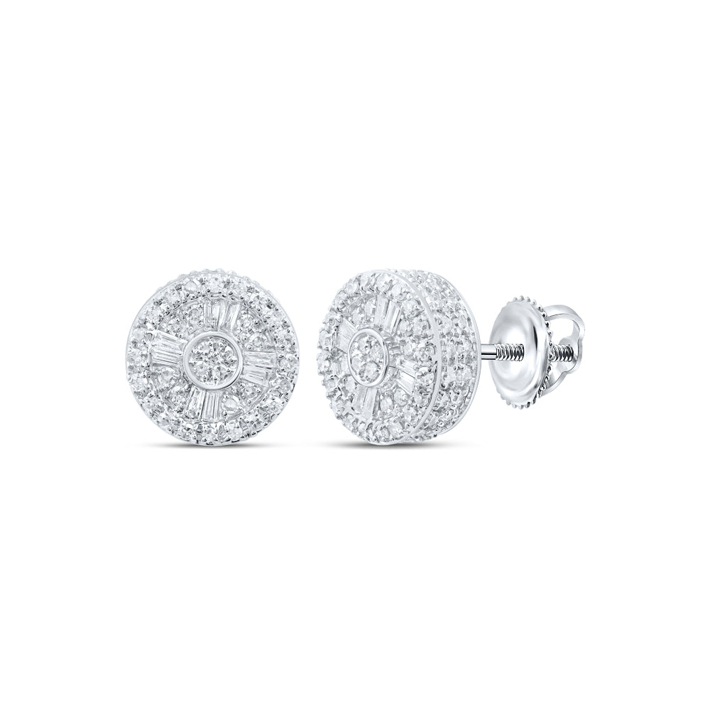 10Kt White Gold 1/2Ctw-Diamond Round Shape Earring (2.08 grams)