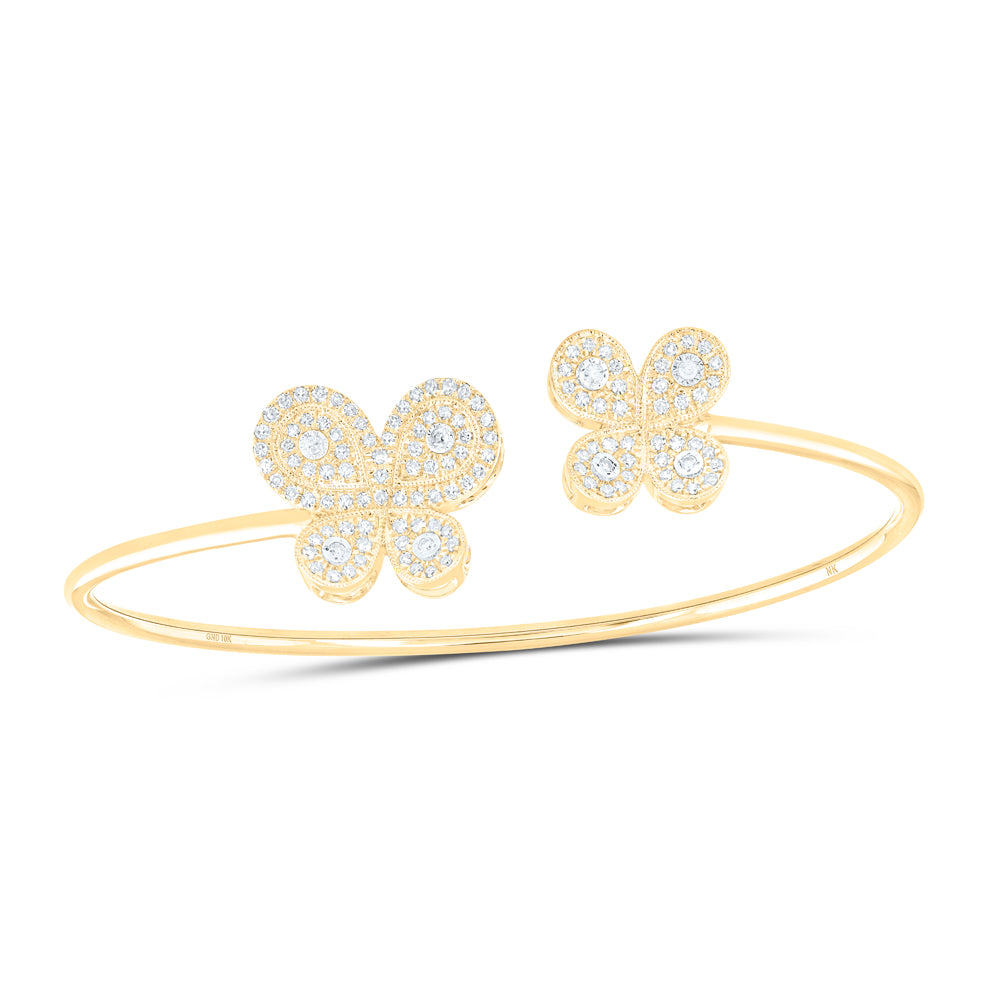 10Kt Yellow Gold 5/8Ctw-Diamond Butterfly Bangle (50X60Mm) (4.19 grams)