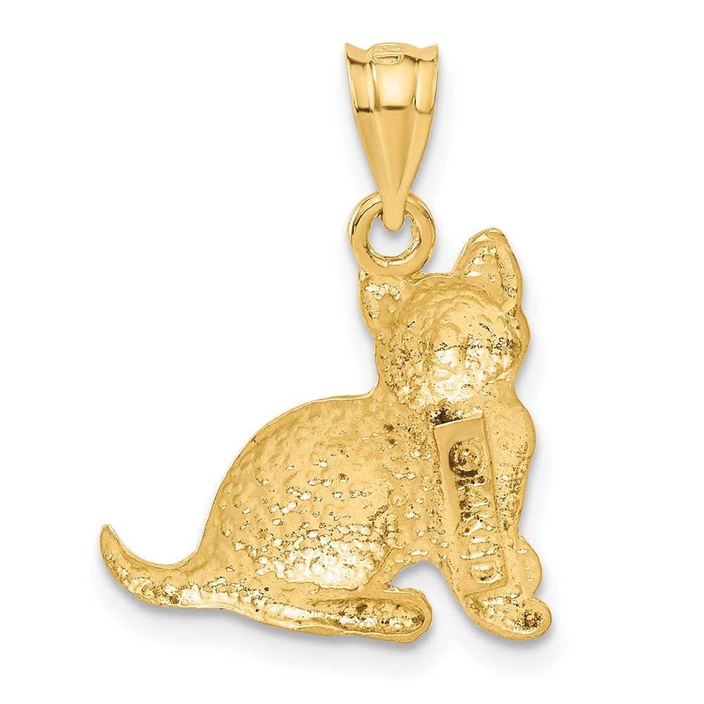 14k Yellow Gold 18 mm Cat Charm (1.71 grams)