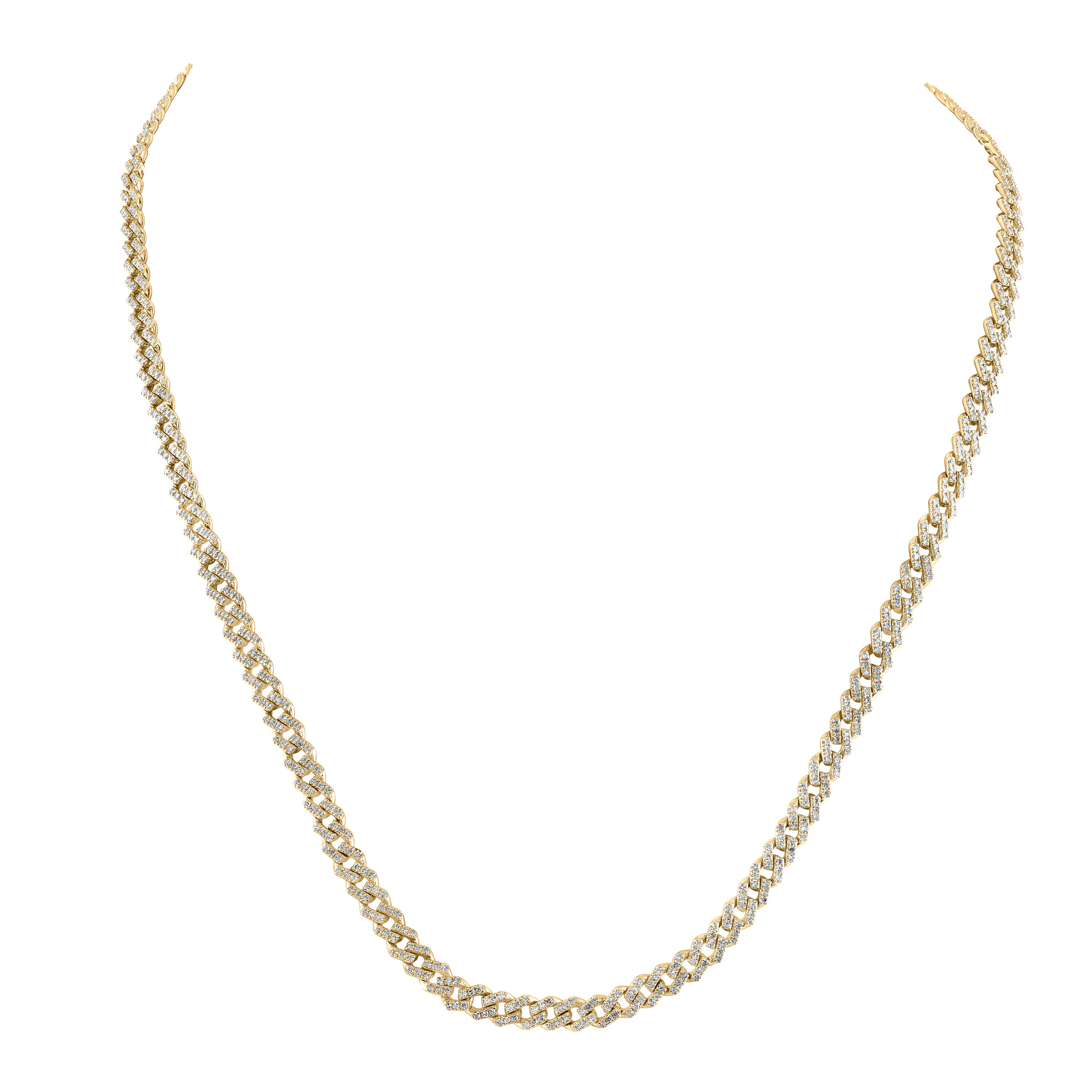 10Kt Yellow Gold 3 1/2Ctw-Dia Nk (5Mm) Mens Chain (18 Inch)