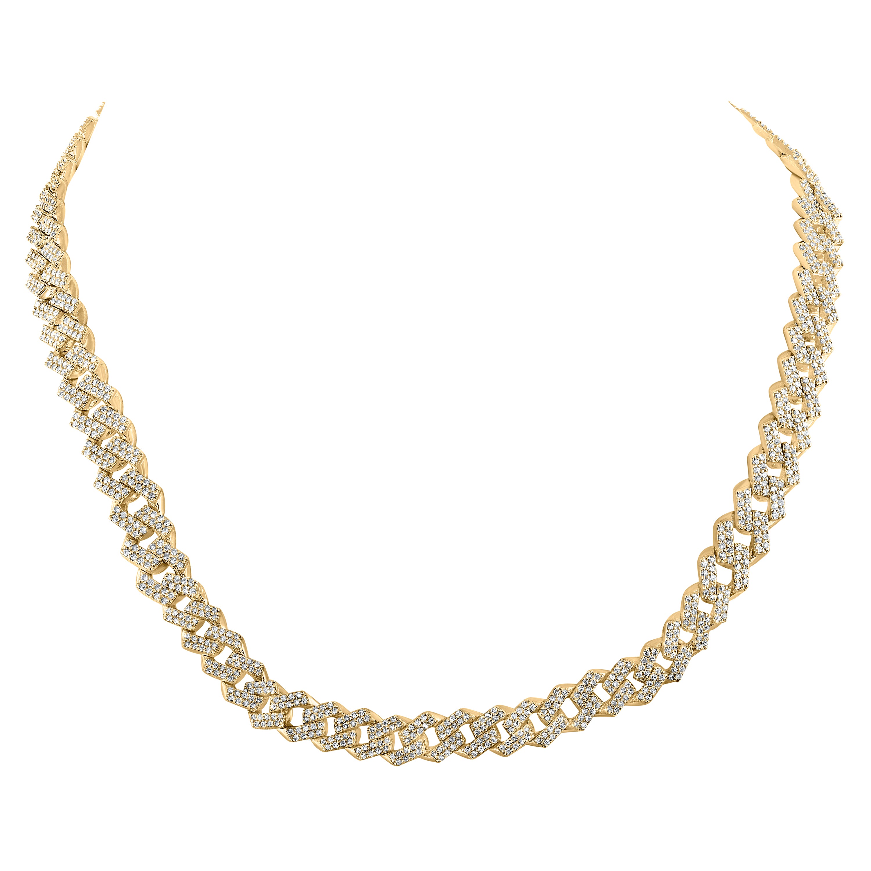 10Kt Yellow Gold 7 7/8Ctw-Dia Nk (8Mm) Mens Chain (22 Inch) (64.86 grams)