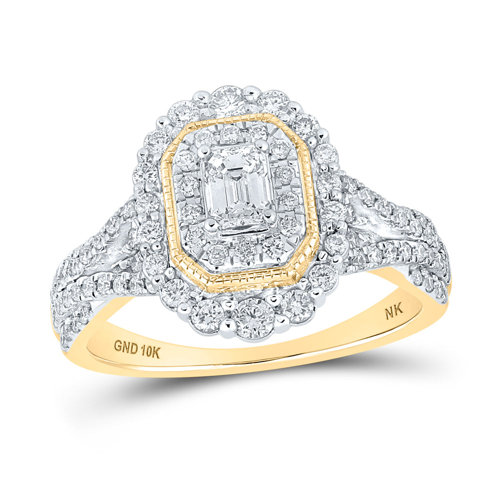 1Ctw-Dia Nk 1/3Ct-Cemrd Engagement Double  Halo Ring (4.77 grams)