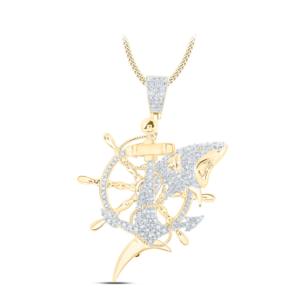 10Kt Yellow Gold 2Ctw-Dia Nk Asharka´ Mens Charm (11.42 grams)