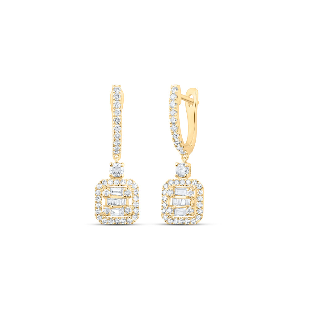10Kt Yellow Gold 7/8Ctw-Dia Nk Dangling Earring (2.66 grams)