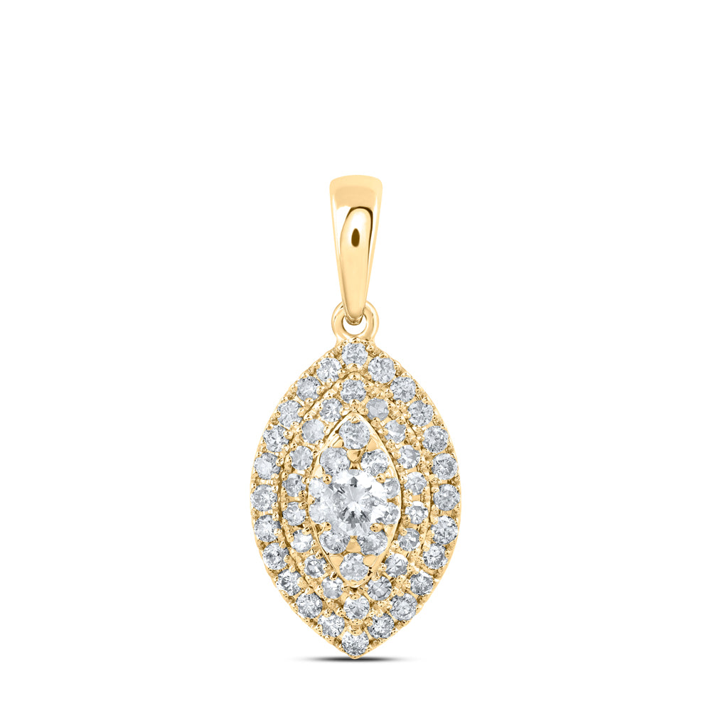 10Kt Yellow Gold 1/2Ctw-Dia Nk Marquise Pendant (1.8 grams)