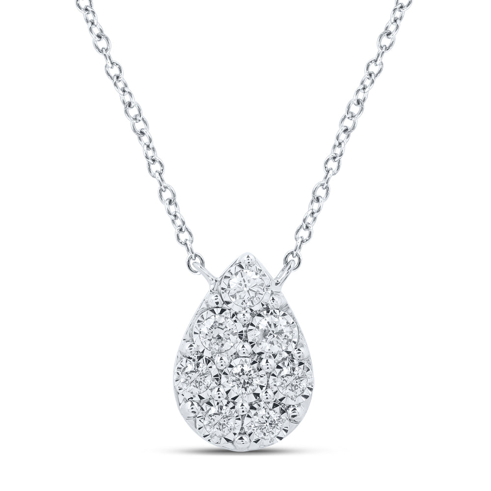 10Kt White Gold 1/6Ctw-Dia Nk Necklace (18 Inch) (1.44 grams)
