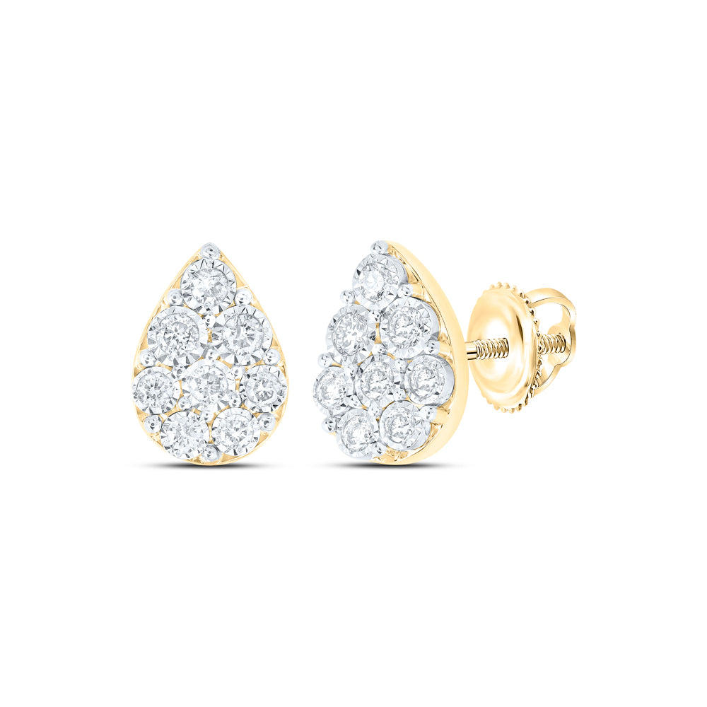 10Kt Yellow Gold 1/5Ctw-Dia Nk Pear Earring (1.04 grams)