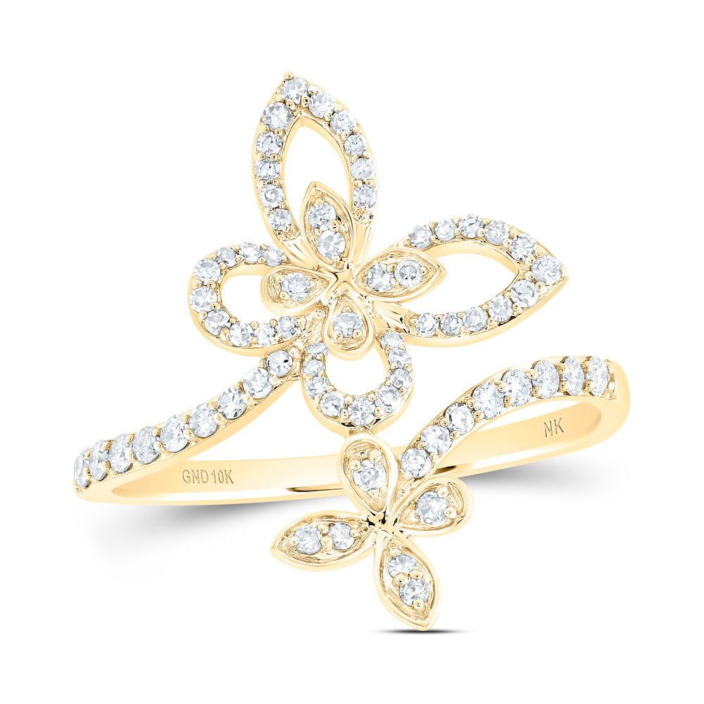 10Kt Yellow Gold 1/3Ctw-Dia Nk Butterfly Ring (2.19 grams)