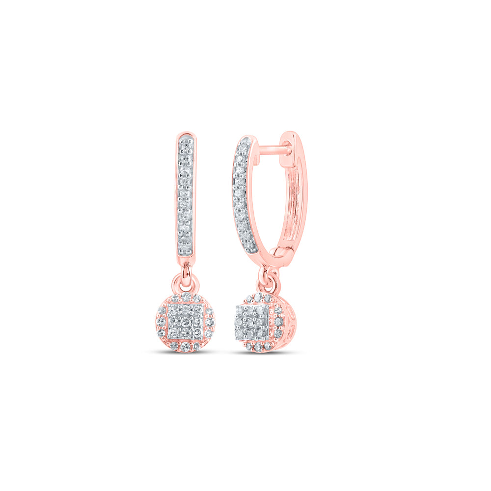 10Kt Rose Gold 1/4Ctw-Dia Nk Dangling Earring (2.6 grams)