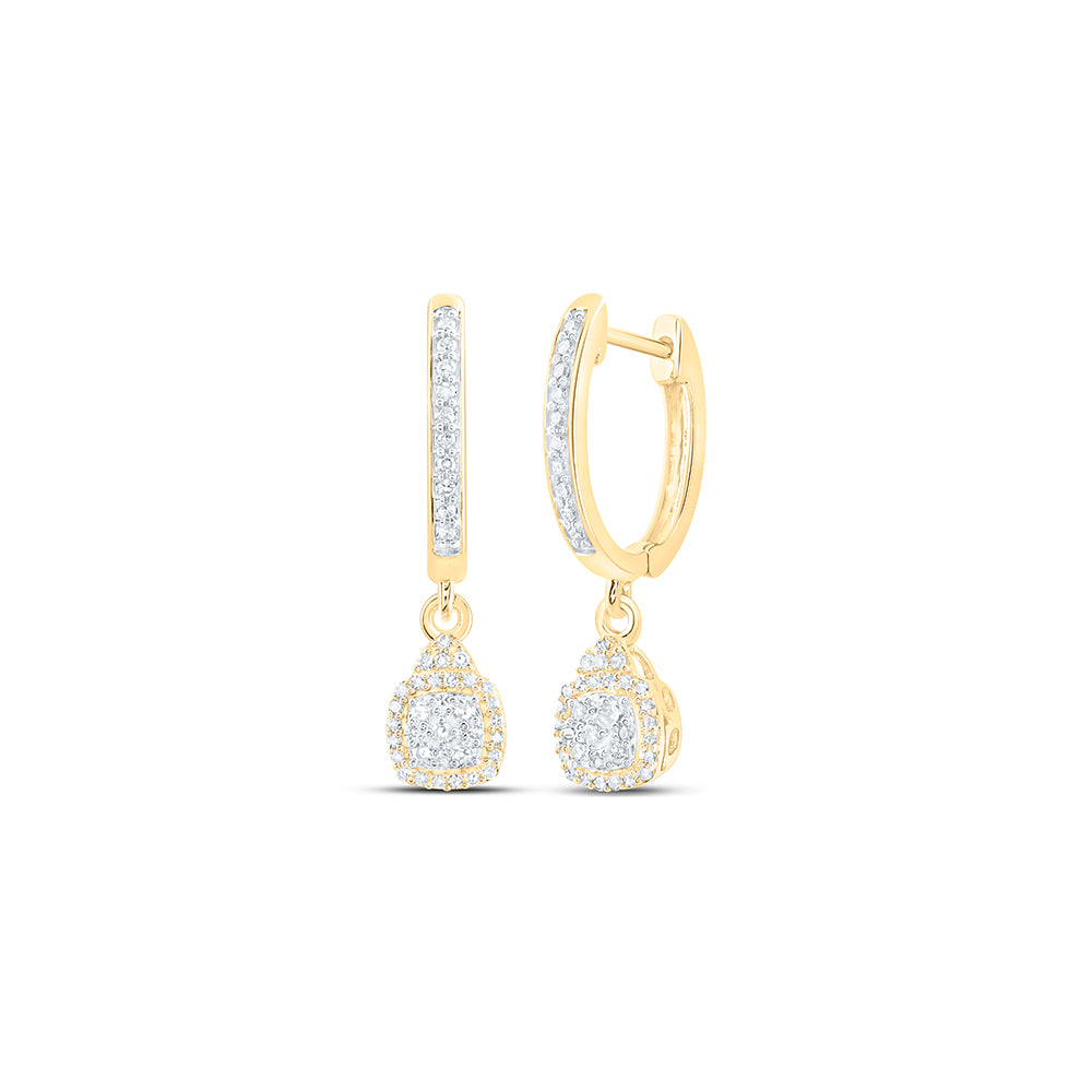 10Kt Yellow Gold 1/4Ctw-Dia Nk Dangling Earring (2.89 grams)