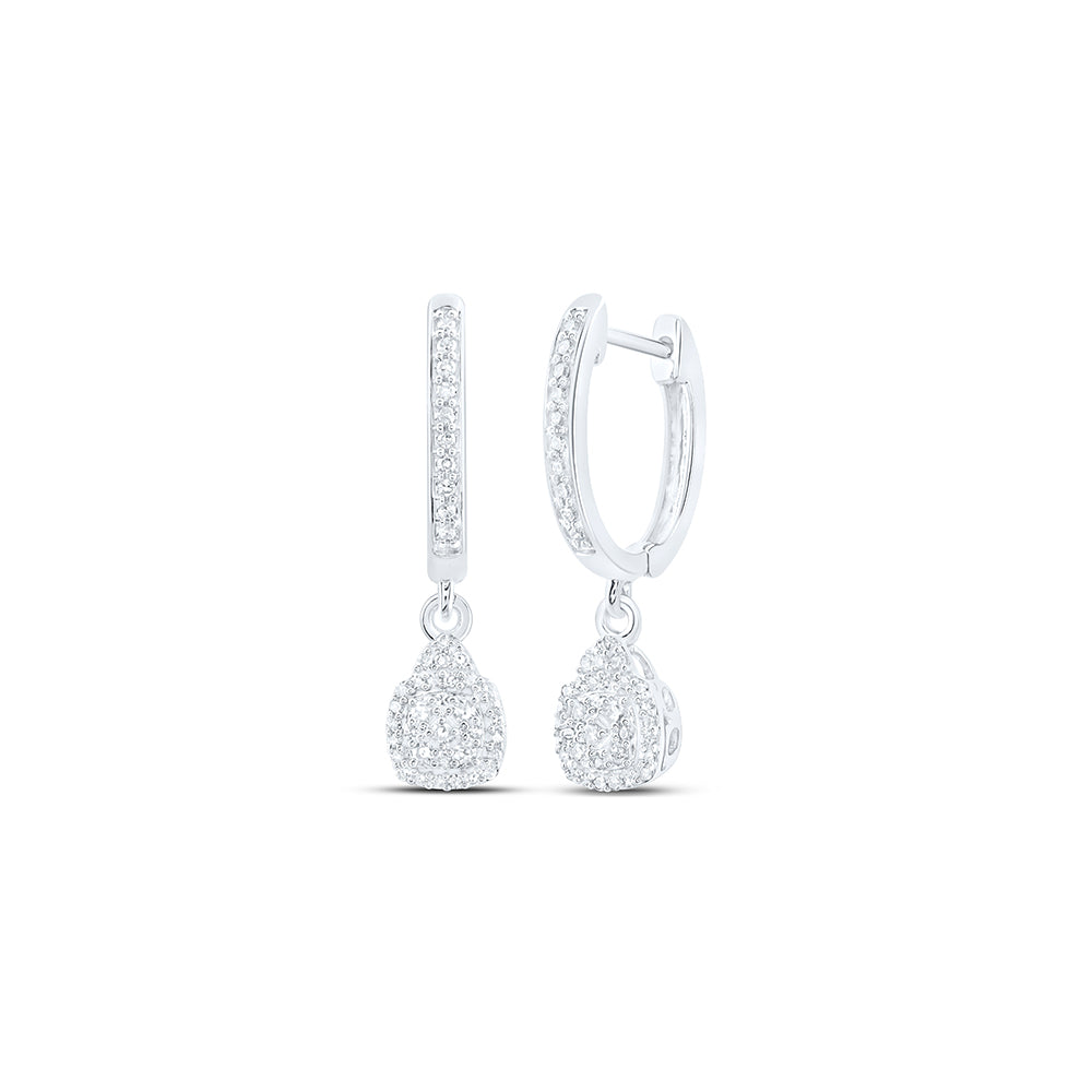 10Kt White Gold 1/4Ctw-Dia Nk Dangling Earring (2.76 grams)