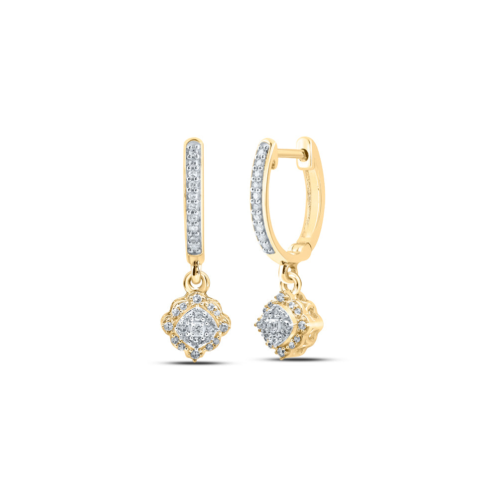 10Kt Yellow Gold 1/4Ctw-Dia Nk Dangling Earring (2.92 grams)