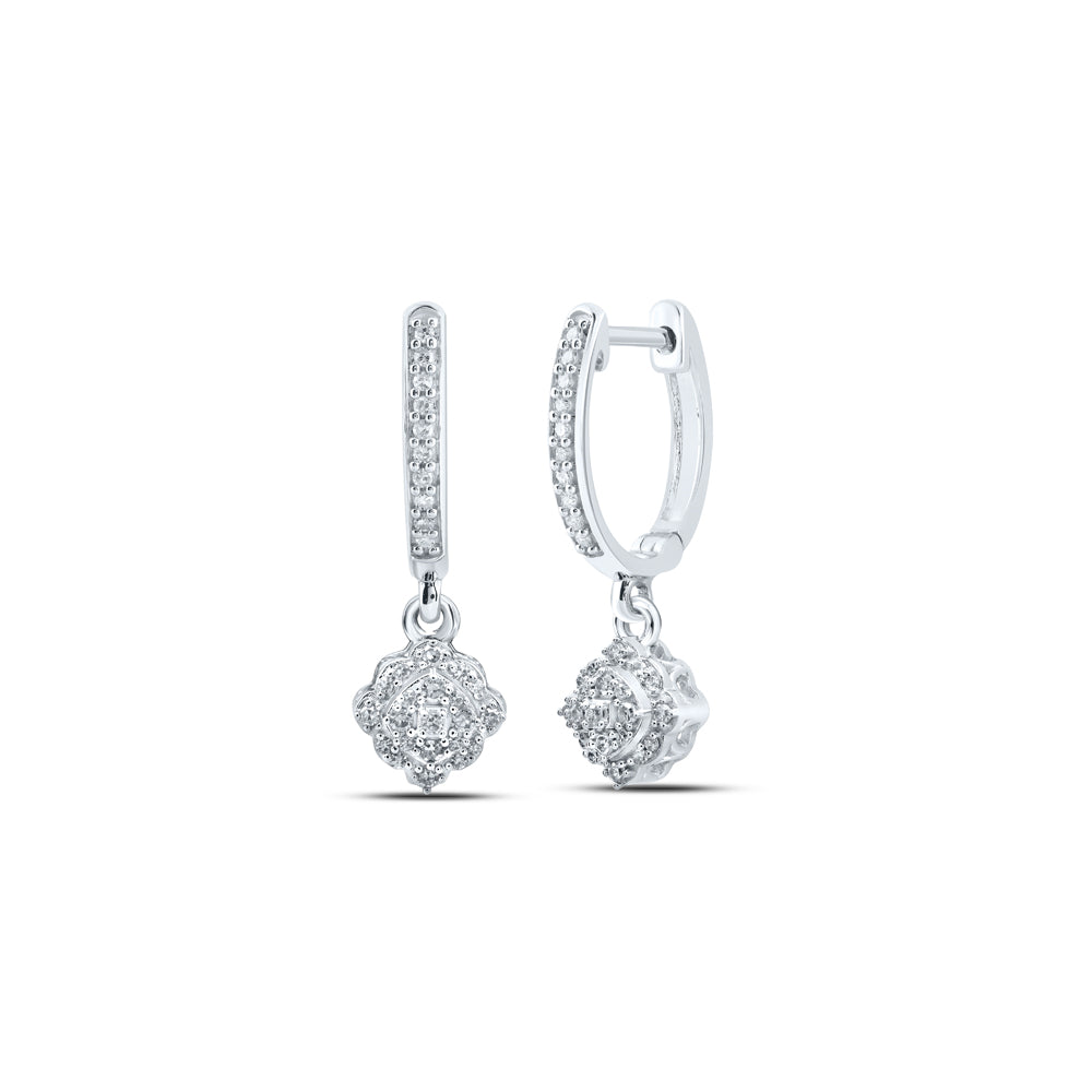 10Kt White Gold 1/4Ctw-Dia Nk Gift Dangling Earring (3 grams)