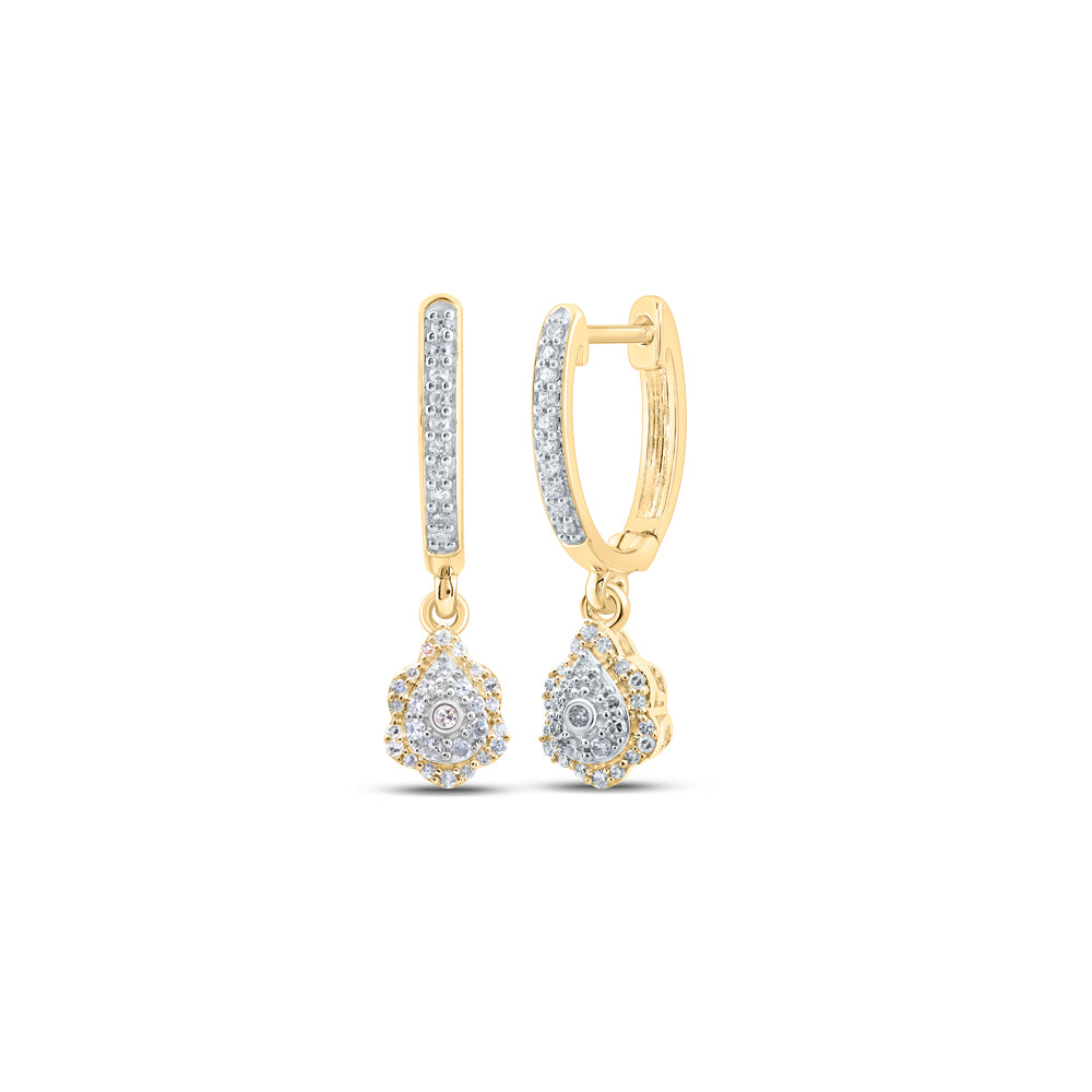 10Kt Yellow Gold 1/4Ctw-Dia Nk Dangling Earring (2.78 grams)
