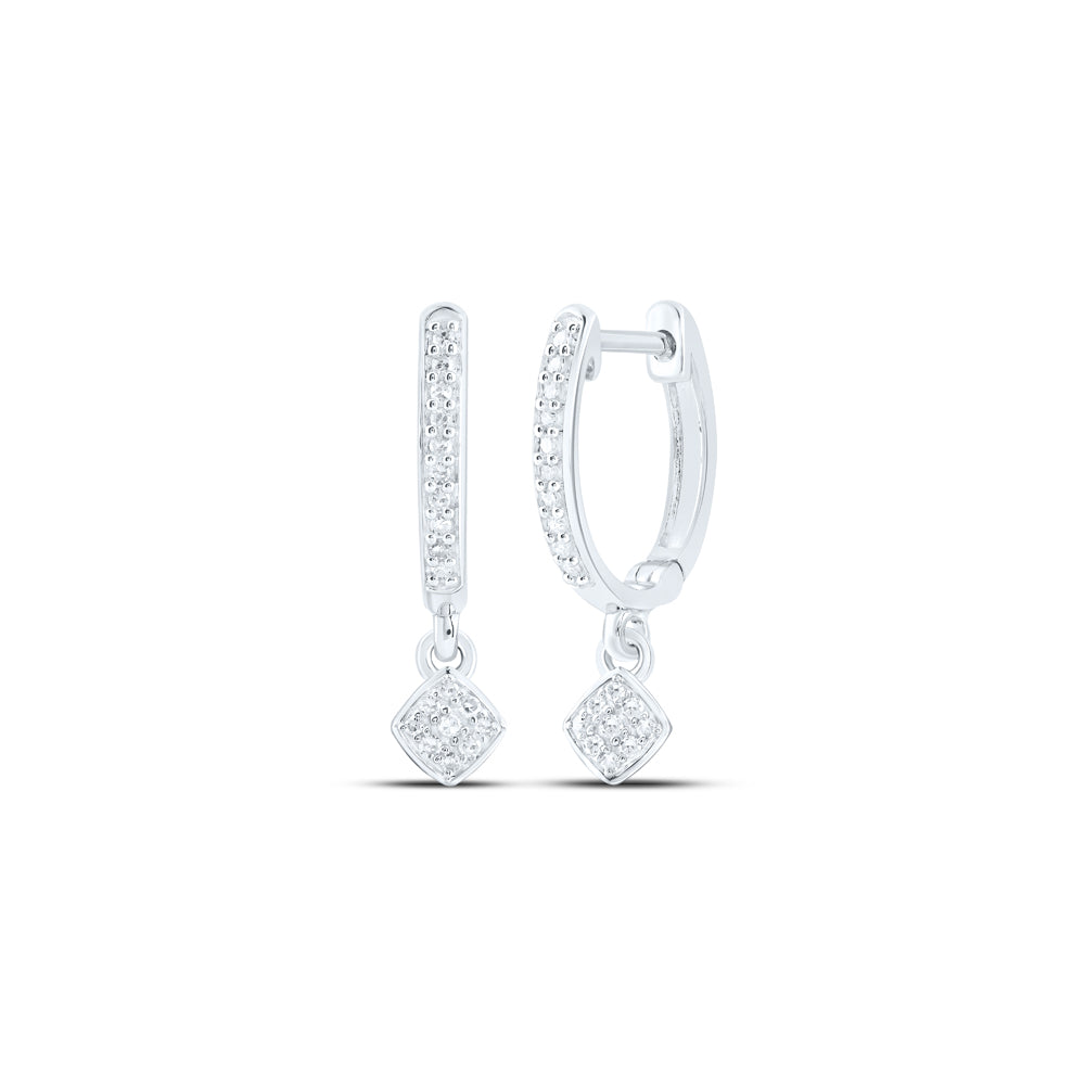 10Kt White Gold 1/6Ctw-Dia Nk Dangling Earring (1.98 grams)