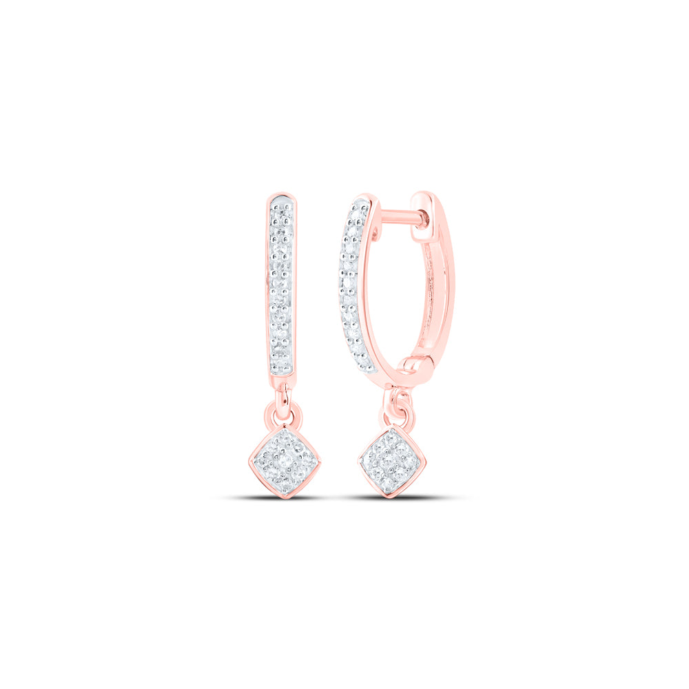 10Kt Rose Gold 1/6Ctw-Dia Nk Dangling Earring (1.98 grams)