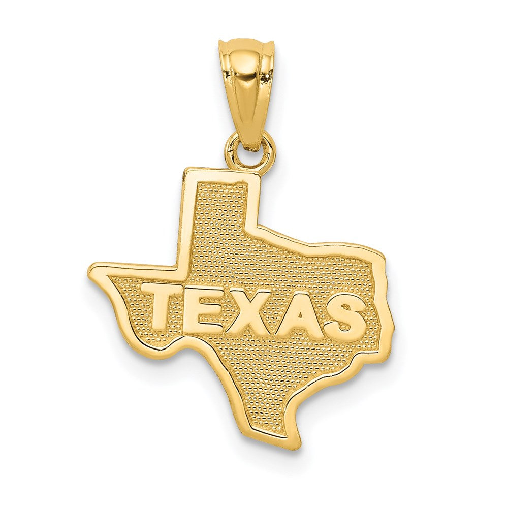 14k Yellow Gold 15.5 mm State of TEXAS Map Pendant (0.86 grams)