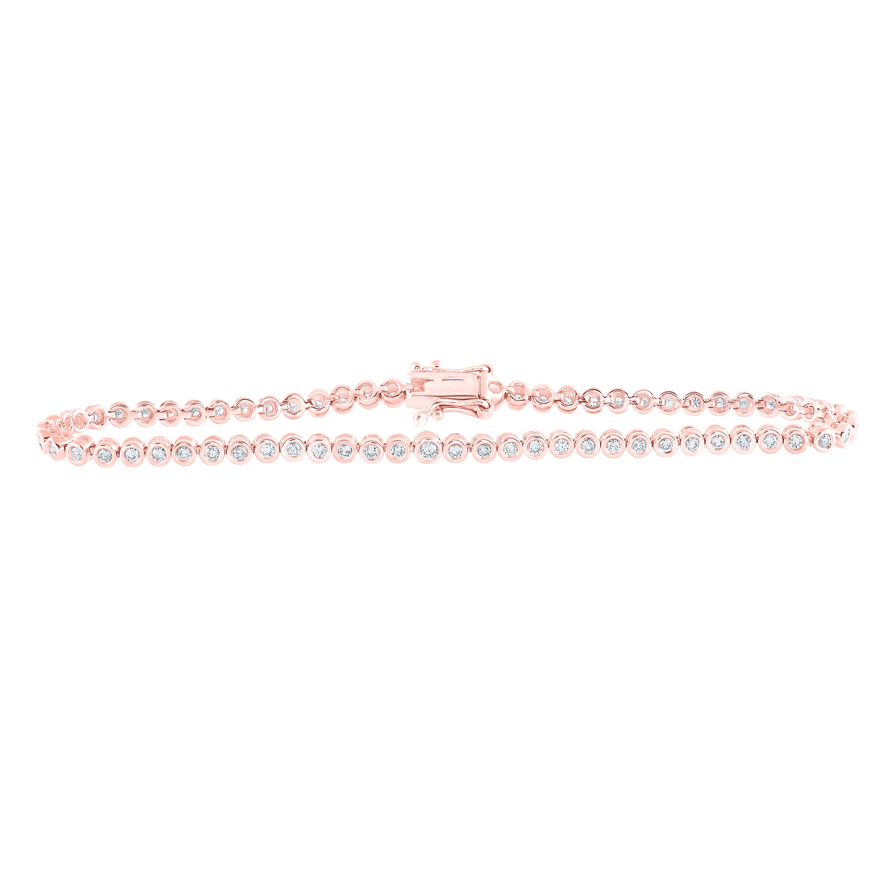 10Kt Rose Gold 7/8Ctw-Dia Nk Bracelet (7 Inch) (5.86 grams)