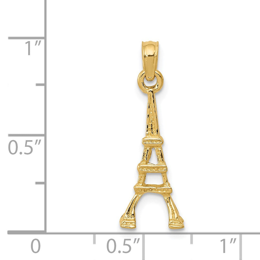 14k Yellow Gold 9 mm Eiffel Tower Pendant (1.28 grams)