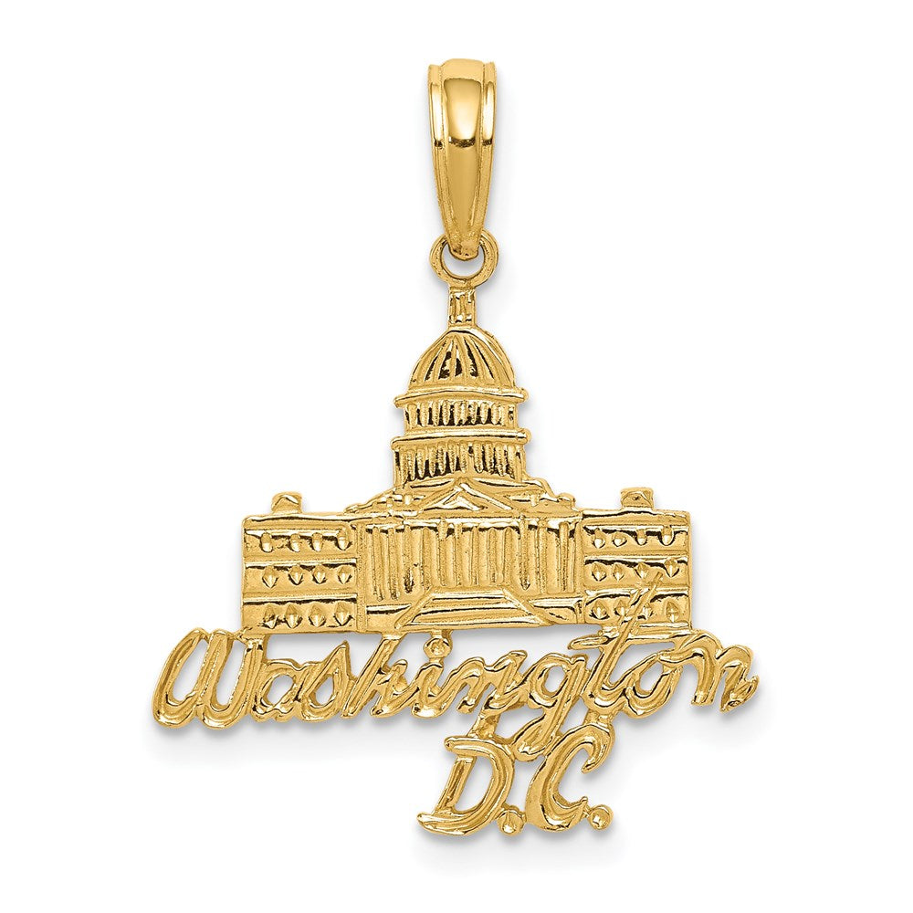 14k Yellow Gold 20 mm WASHINGTON D.C. Capitol Building Pendant (1.46 grams)