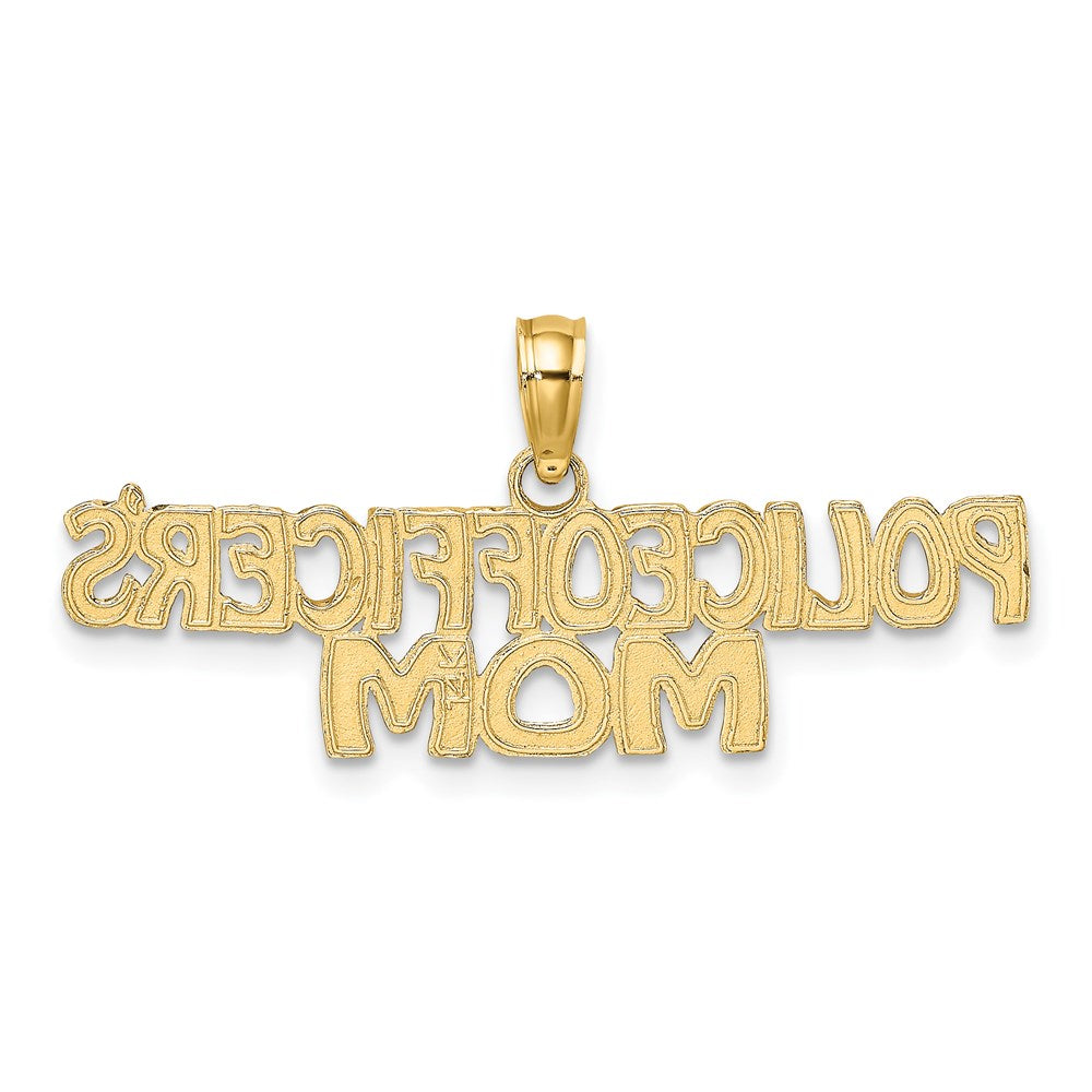 14k Yellow Gold 32.29 mm POLICE OFFICER'S MOM Charm (1.24 grams)