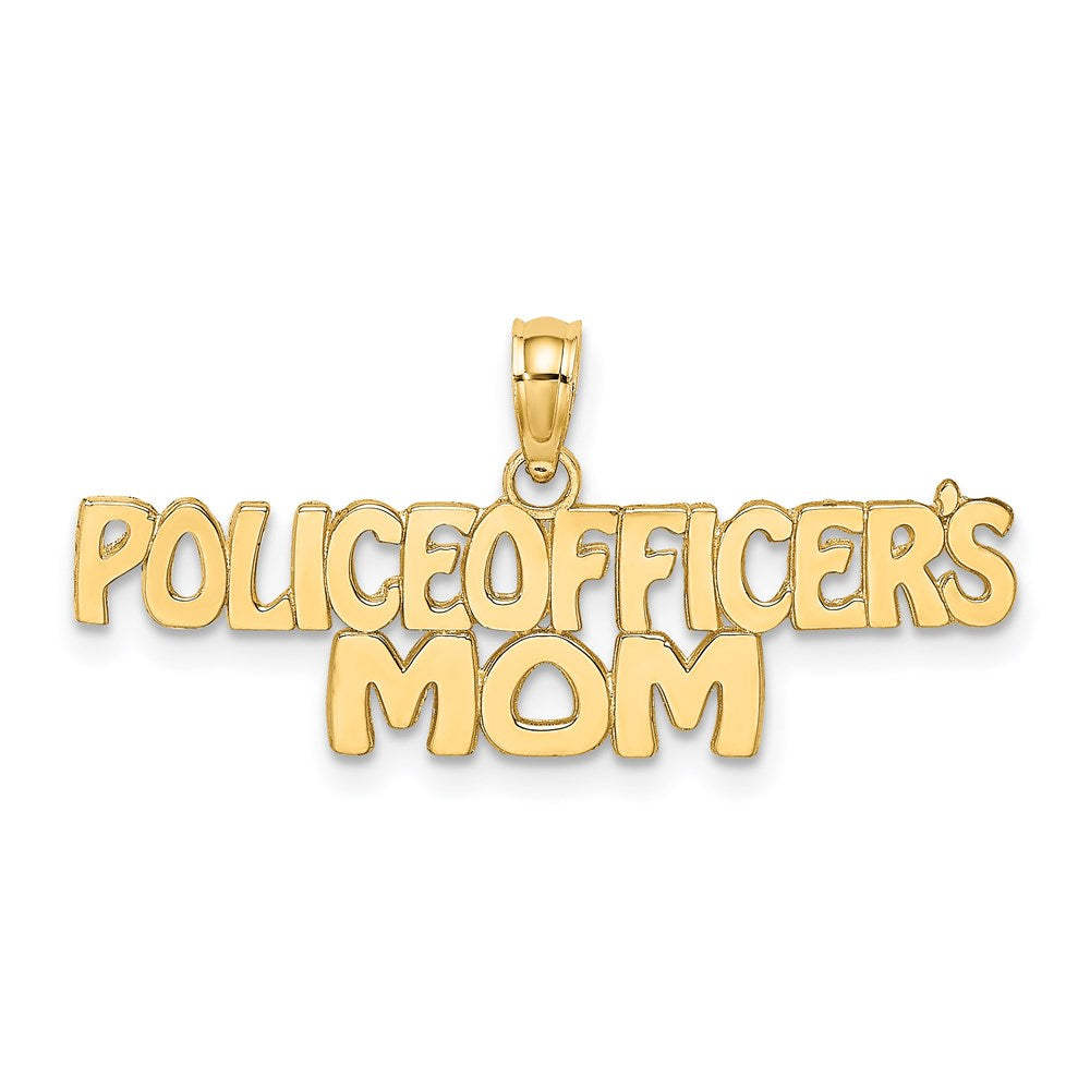 14k Yellow Gold 32.29 mm POLICE OFFICER'S MOM Charm (1.24 grams)