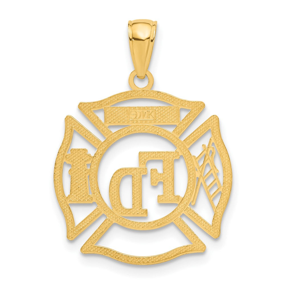 14k Yellow Gold 20.5 mm FD MEMBER in Shield Pendant (1.42 grams)