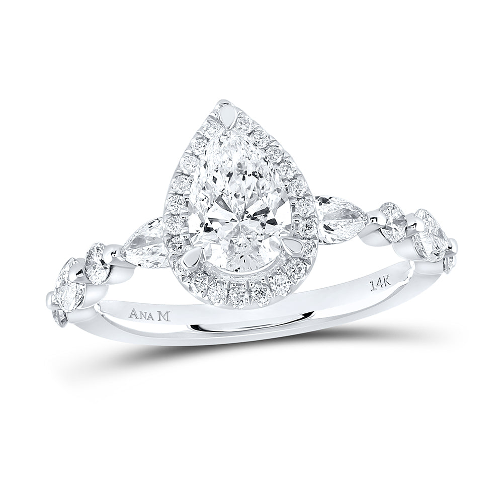 1 7/8Ctw-Dia 1Ct-Cpear Engagement Ring Cert (2.94 grams)