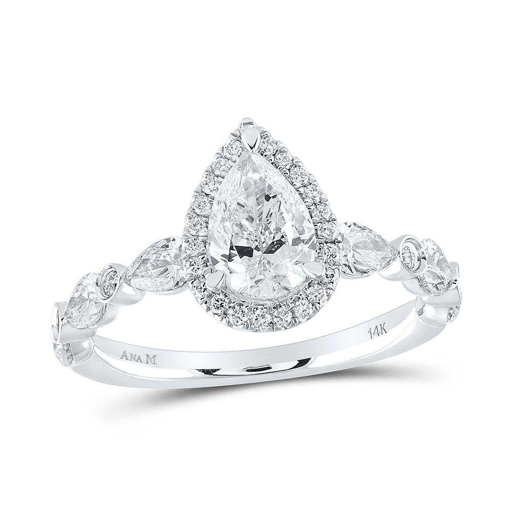 2 Ctw-Dia 1Ct-Cpear Engagement Ring Cert (2.76 grams)