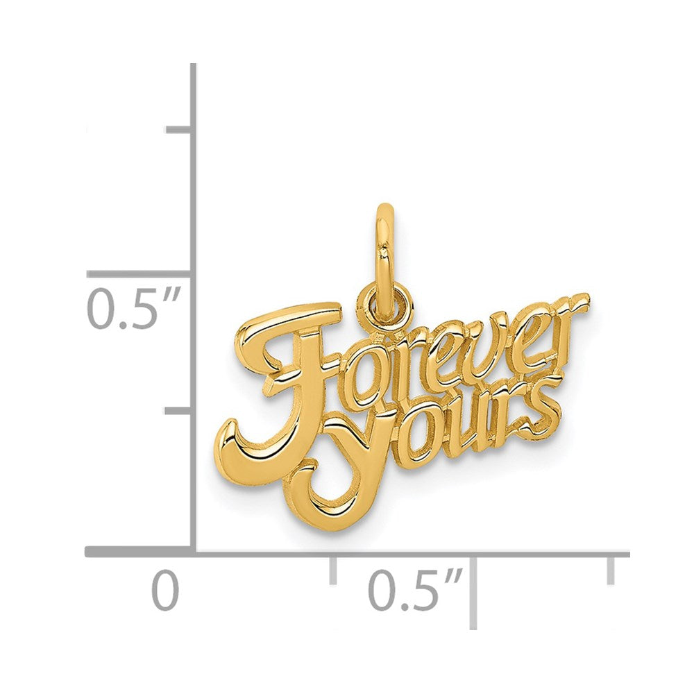 14k Yellow Gold 18 mm FOREVER YOURS Charm (0.84 grams)