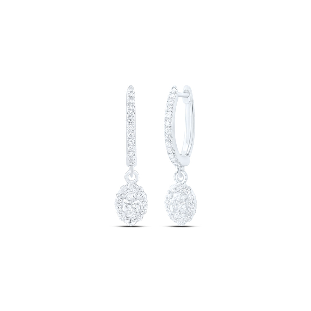 14Kt White Gold 5/8 Ctw Dia Nke Dangling Earring (2.31 grams)