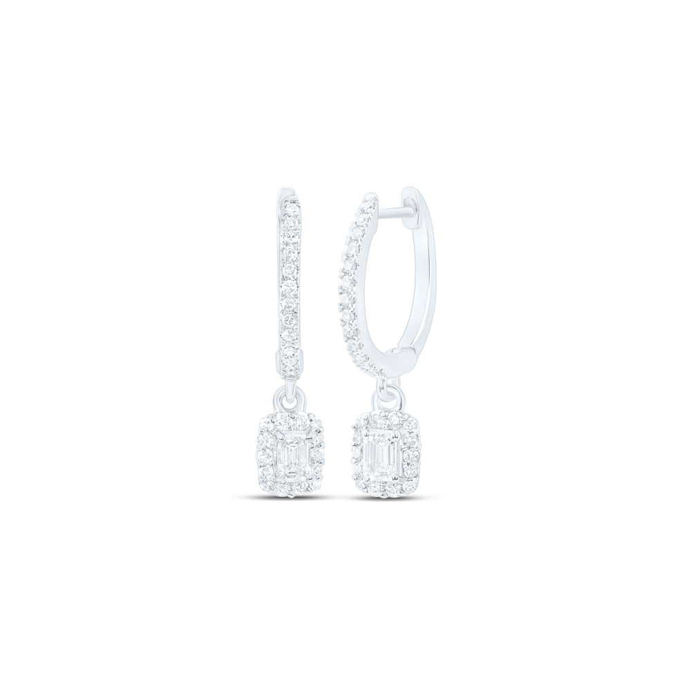 14Kt White Gold 5/8 Ctw Dia Nke Dangling Earring (2.12 grams)