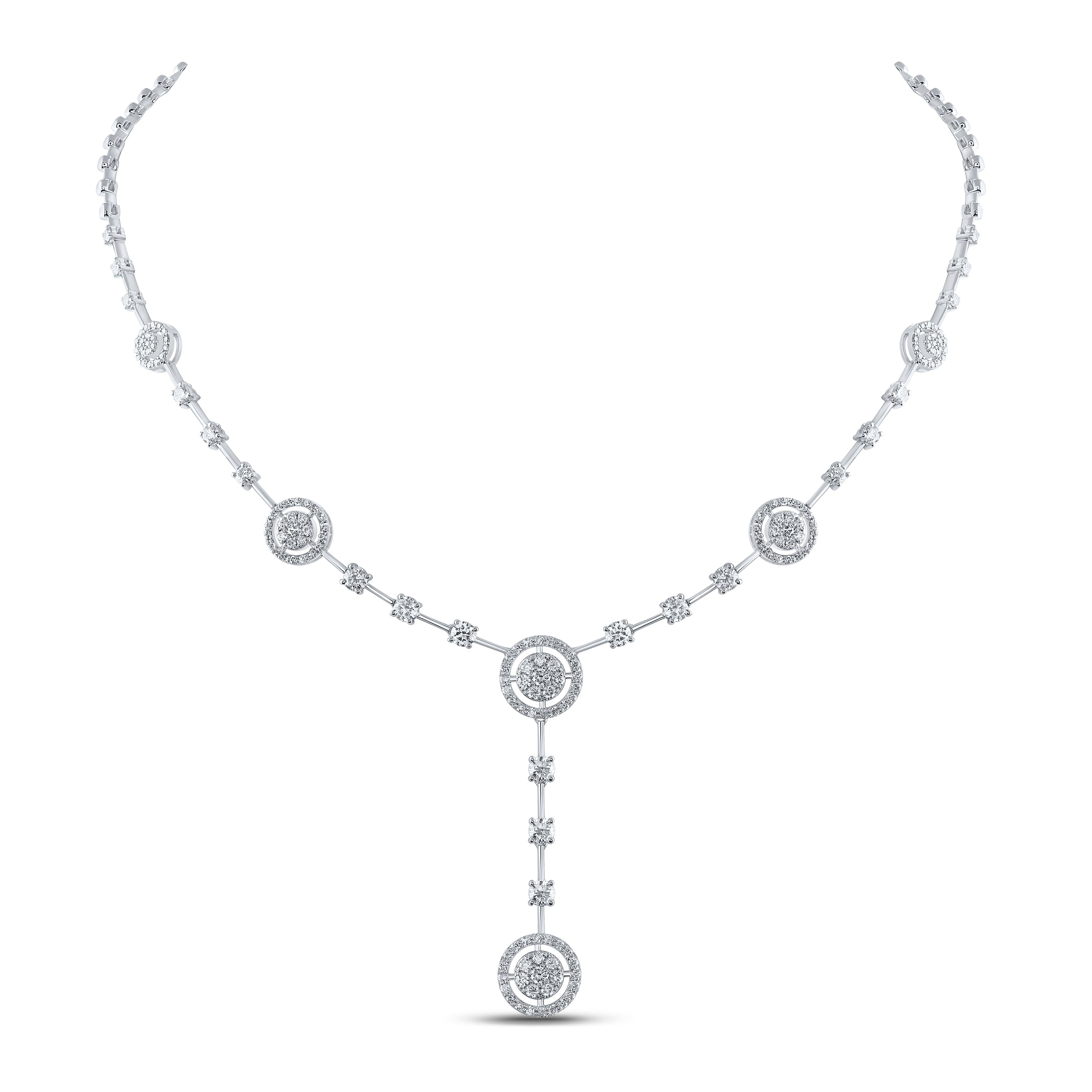 14Kt White Gold 2 1/2Ctw-Diamond Fashion Necklace (16 Inch) (13.92 grams)