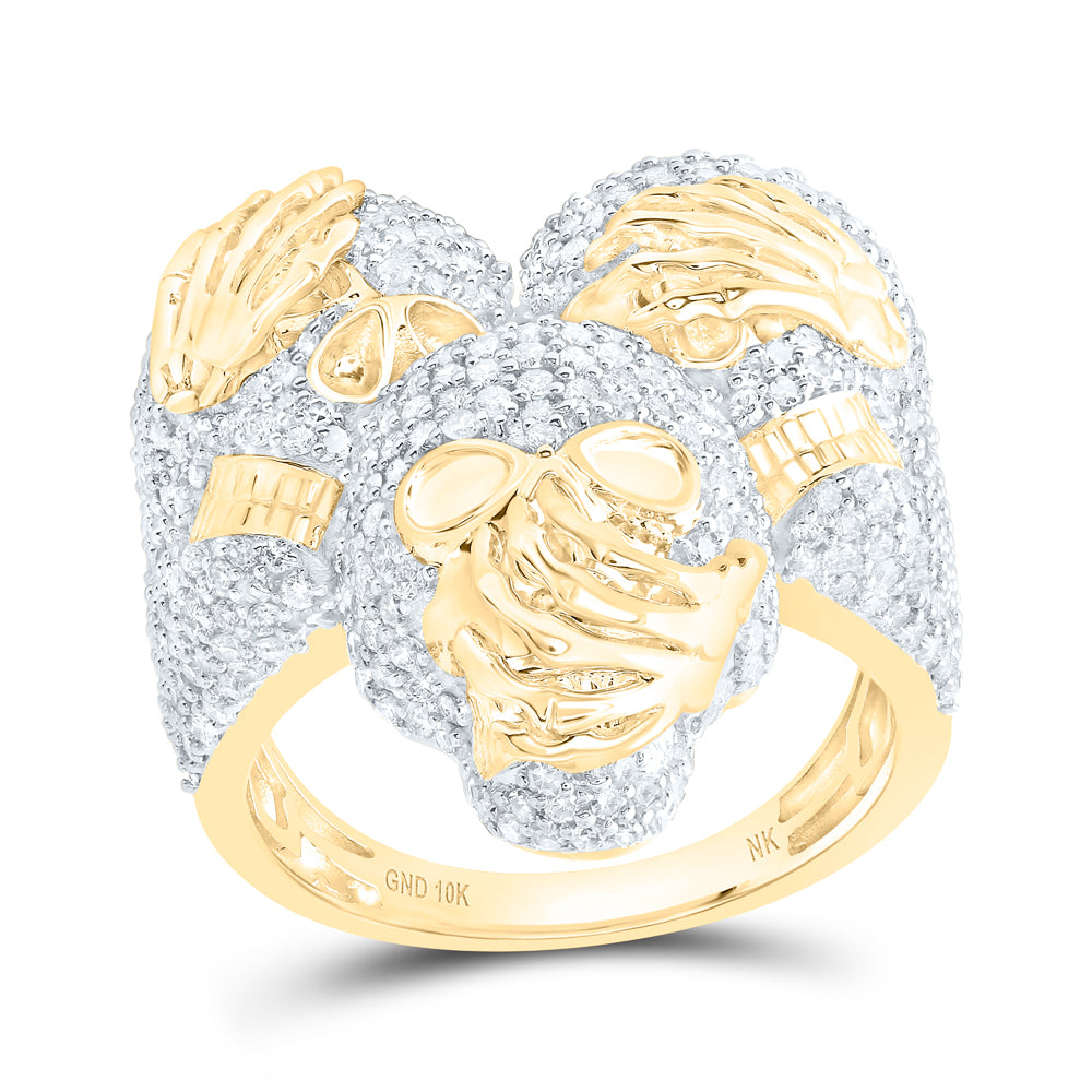 3 3/8Ctw Dia Nk Skull Men's Ring (11.19 grams)