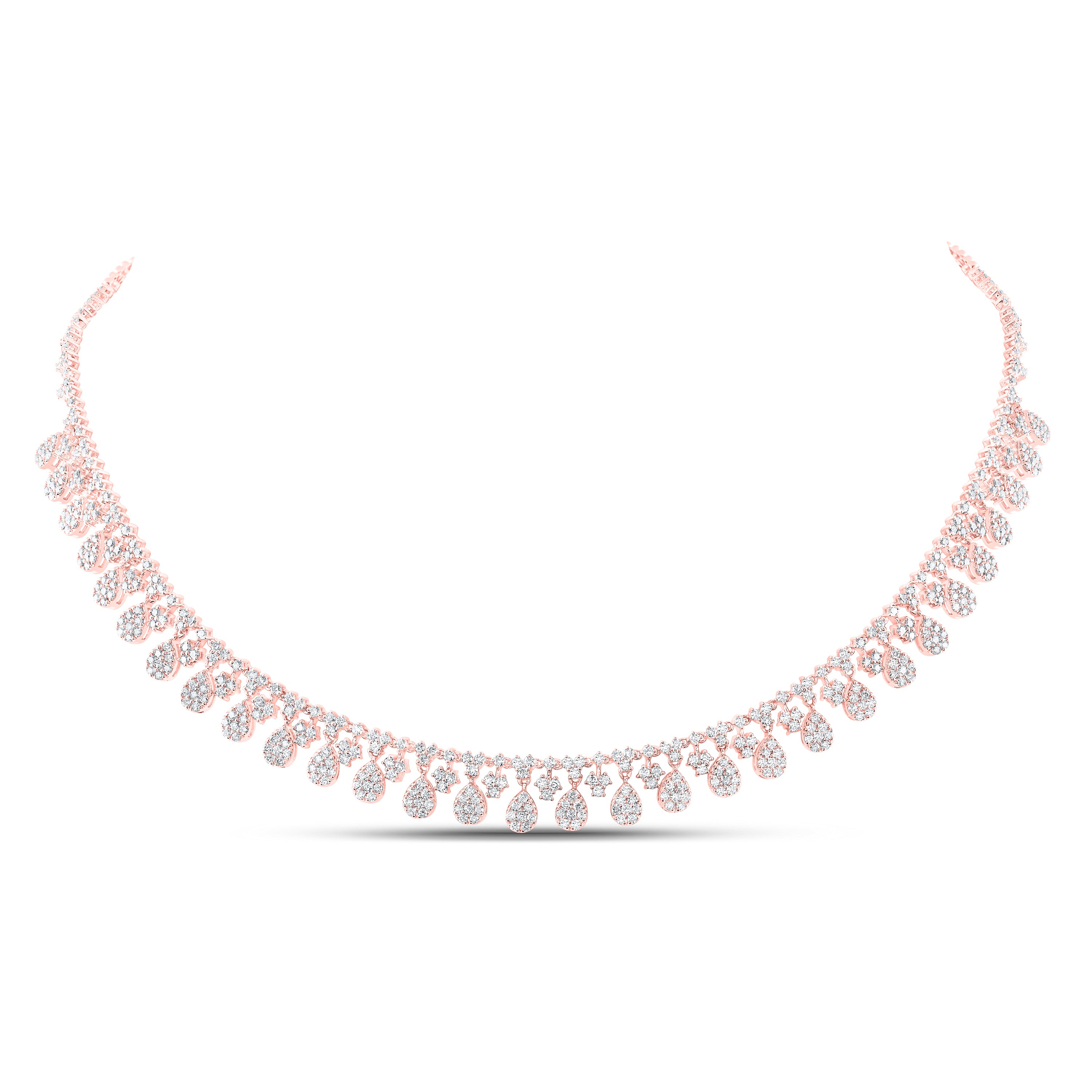 14Kt Rose Gold 4 7/8Ctw-Diamond Fashion Necklace (16 Inch) (24.35 grams)