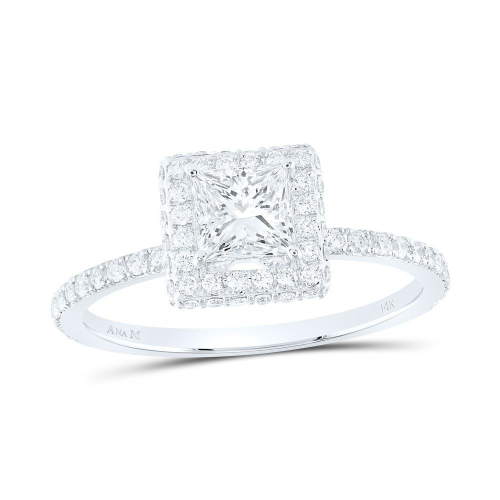 1 1/5Ctw-Dia Ana M 3/4Ct-Cpr Single Halo  Engagement Ring (1.91 grams)