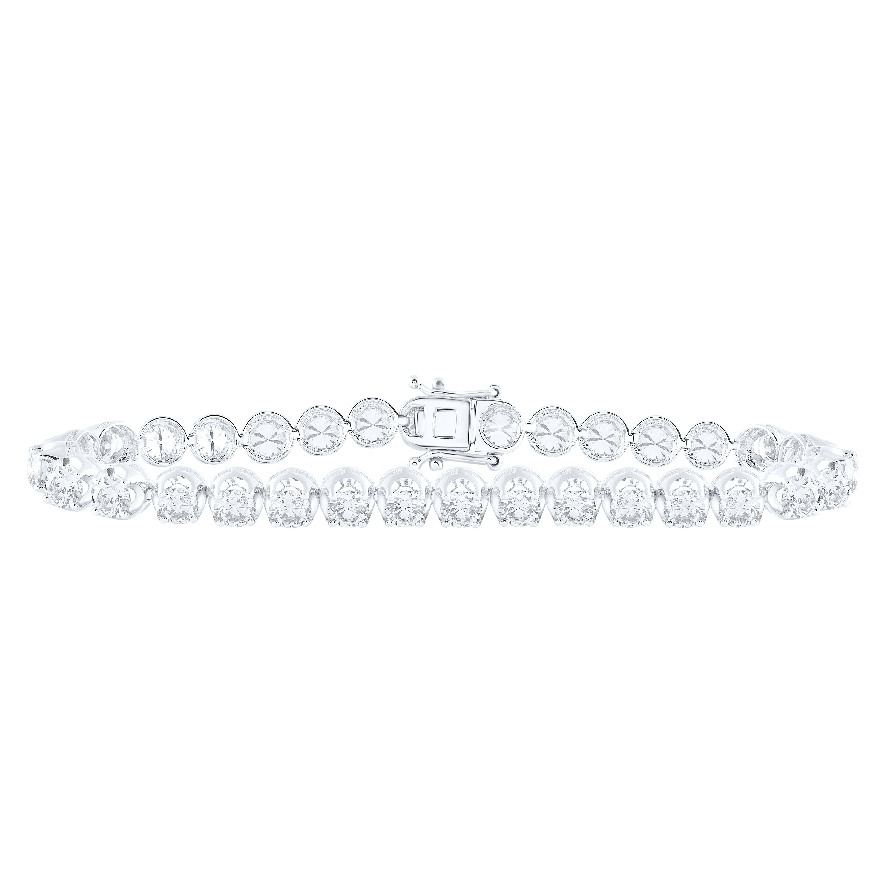 14Kt White Gold 7 7/8Ctw-Dia Nk Fashion Tennis Bracelet-7 Inch (15.4 grams)