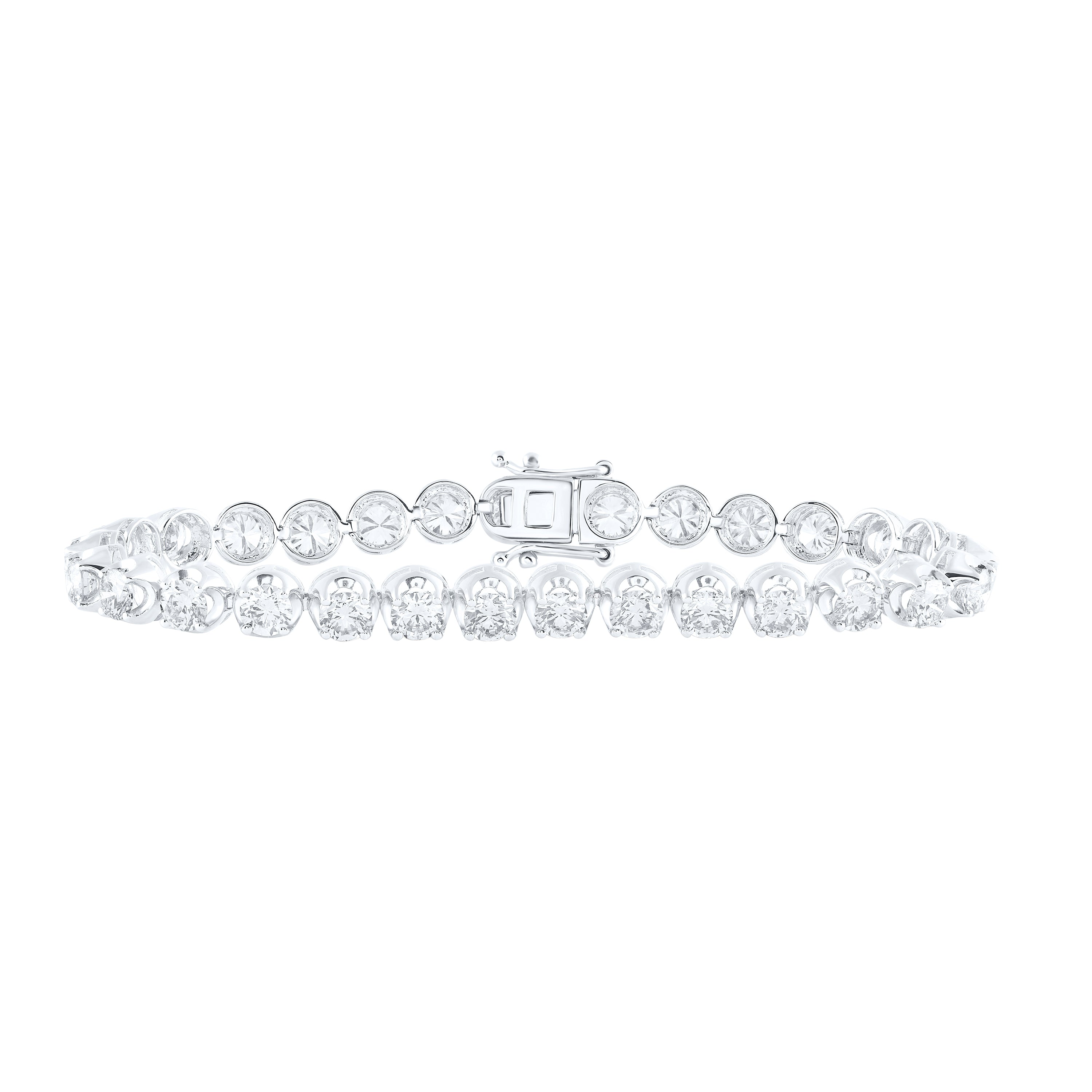 14Kt White Gold 9 1/4Ctw-Dia Nk Fashion Tennis Bracelet-7 Inch (16.21 grams)