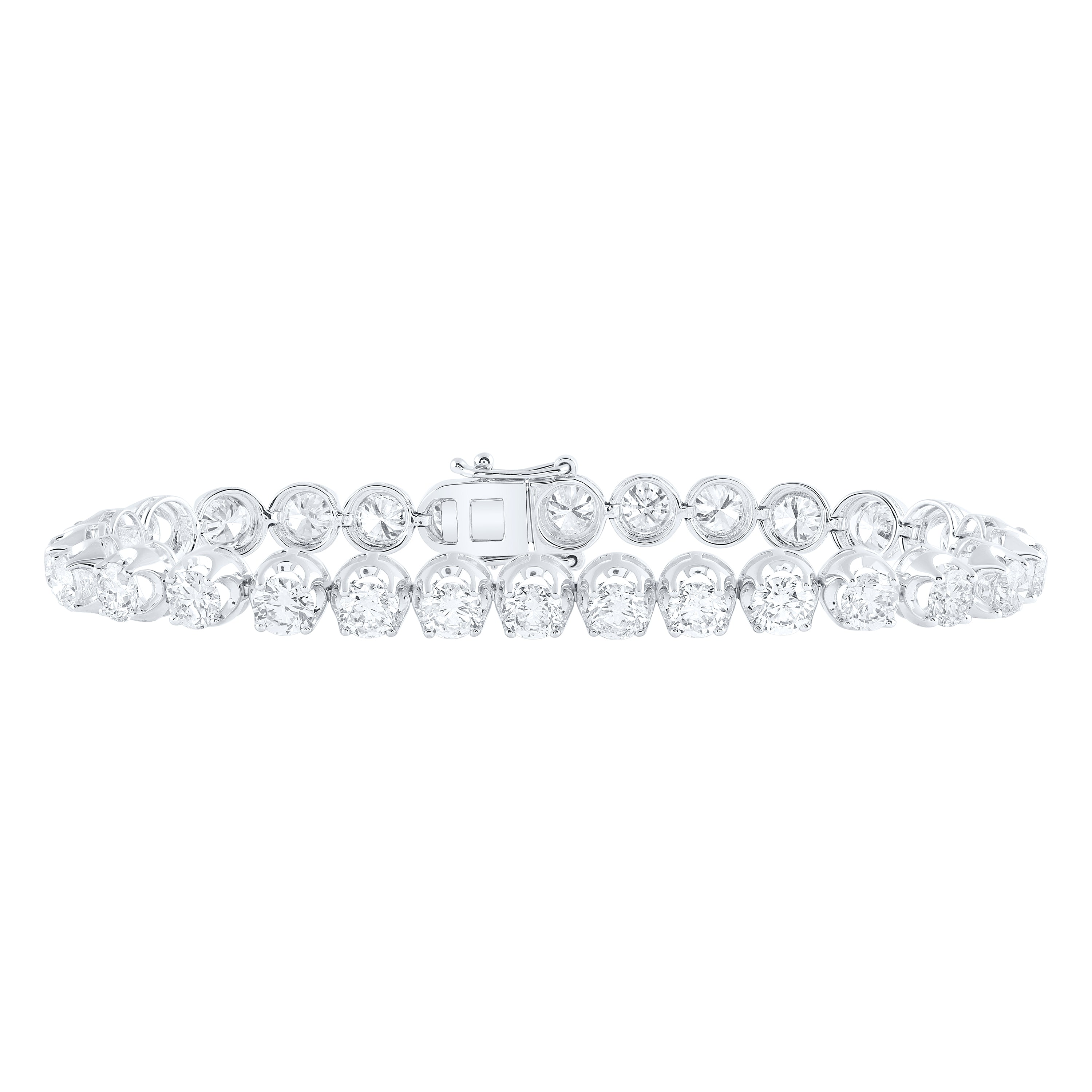 14Kt White Gold 11 1/3Ctw-Dia Nk Fashion Tennis Bracelet-7 Inch (12.78 grams)