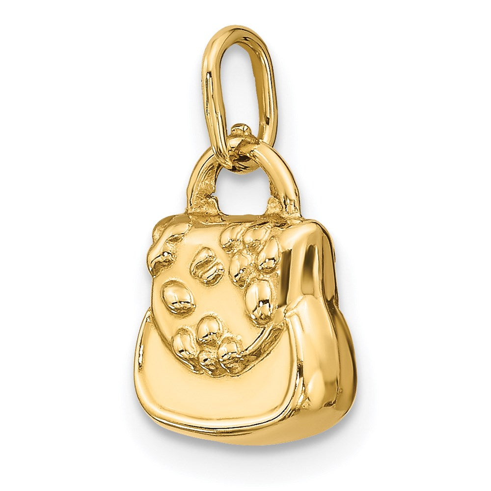 14k Yellow Gold 10 mm 3-D Purse Charm (0.49 grams)