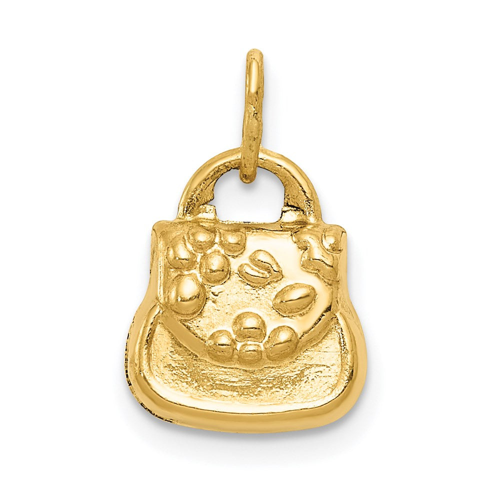14k Yellow Gold 10 mm 3-D Purse Charm (0.49 grams)