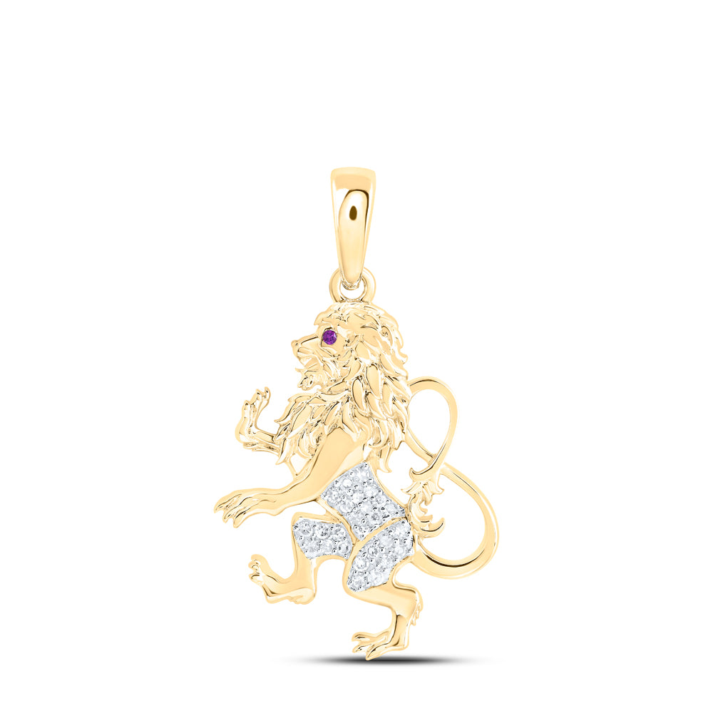 10Kt Yellow Gold 1/8Ctw-Dia Nk Lion Men'S Charm (3.52 grams)