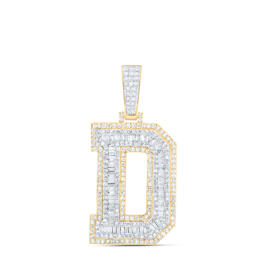 10Kt Yellow Gold 2 Ctw-Dia P1 Initial D" Mens Pendant" (8.12 grams)