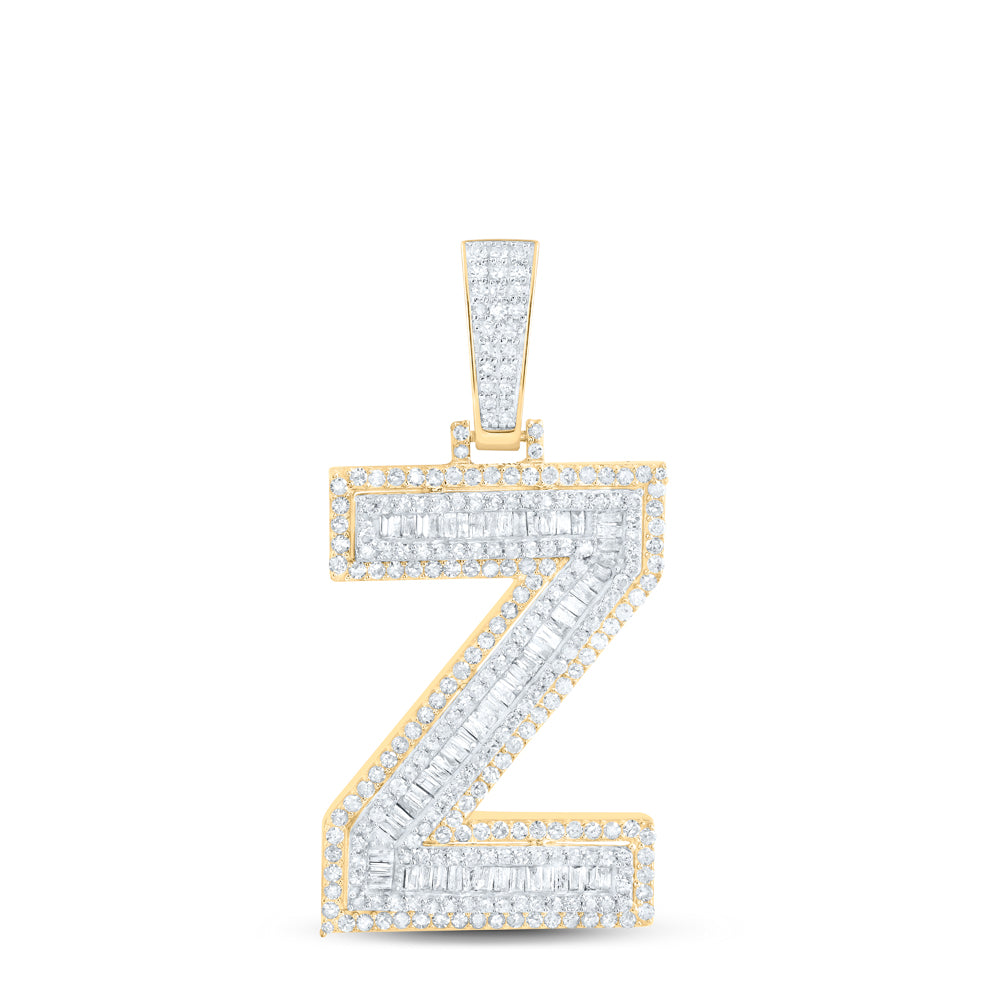 2Ctw-Nat Dia P1 Initial "Z" Mens Pendant (10 grams)