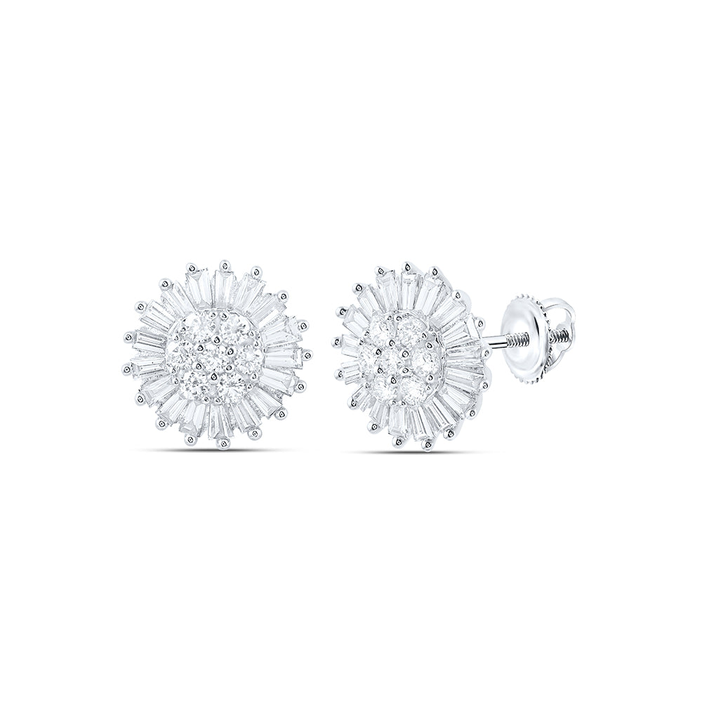 14Kt White Gold 5/8Ctw-Dia Nke Fashion Round Earring (3.8 grams)