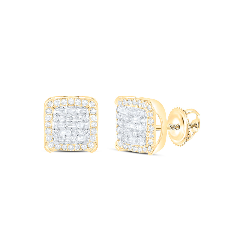 10Kt Yellow Gold 1/2Ctw-Dia Nk Square Earring (2.22 grams)